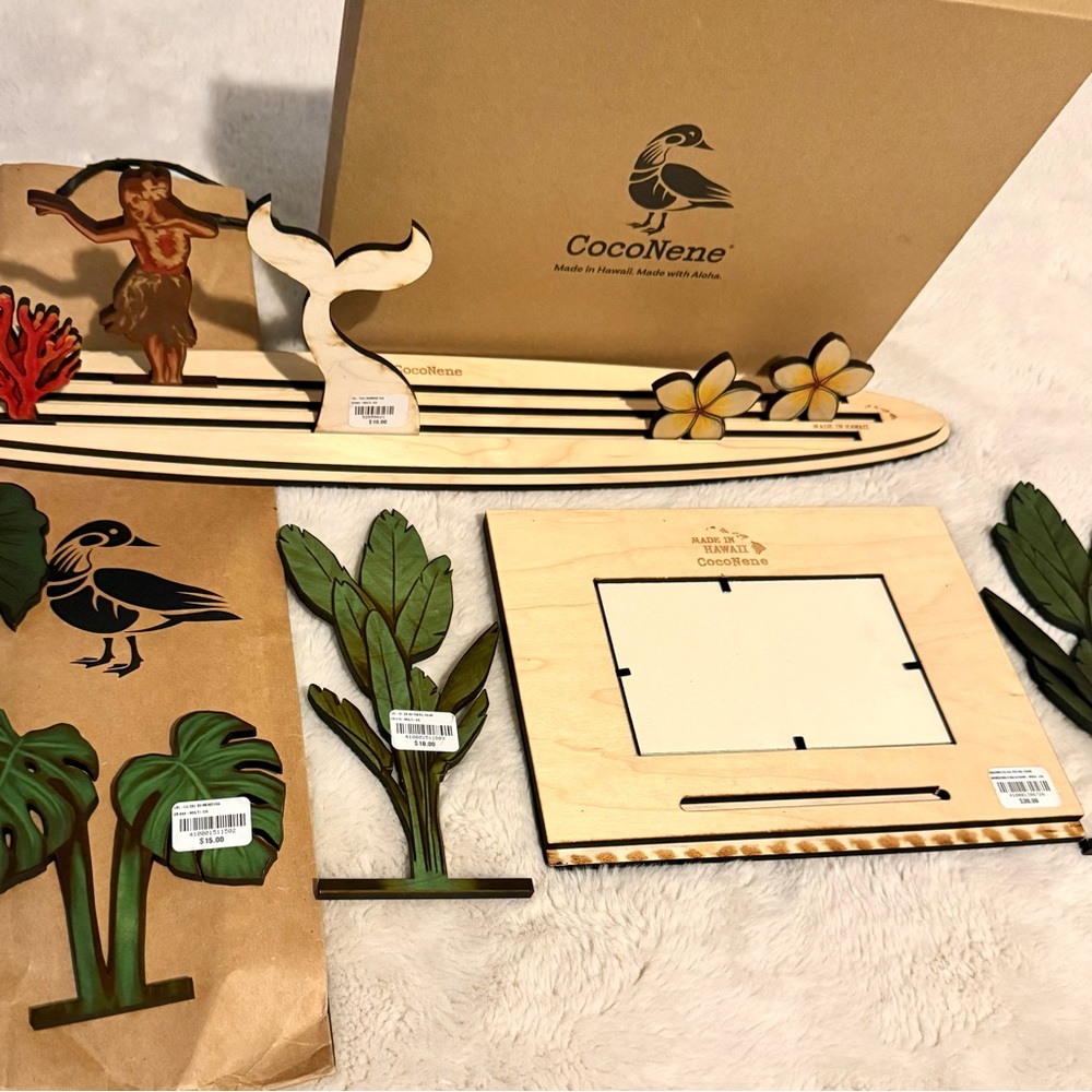 CocoNene Hawaii Maui Picture Frame and Longboard Letters 🌺 Aloha Bundle 🌈🌊 NIB - Picture 5 of 6